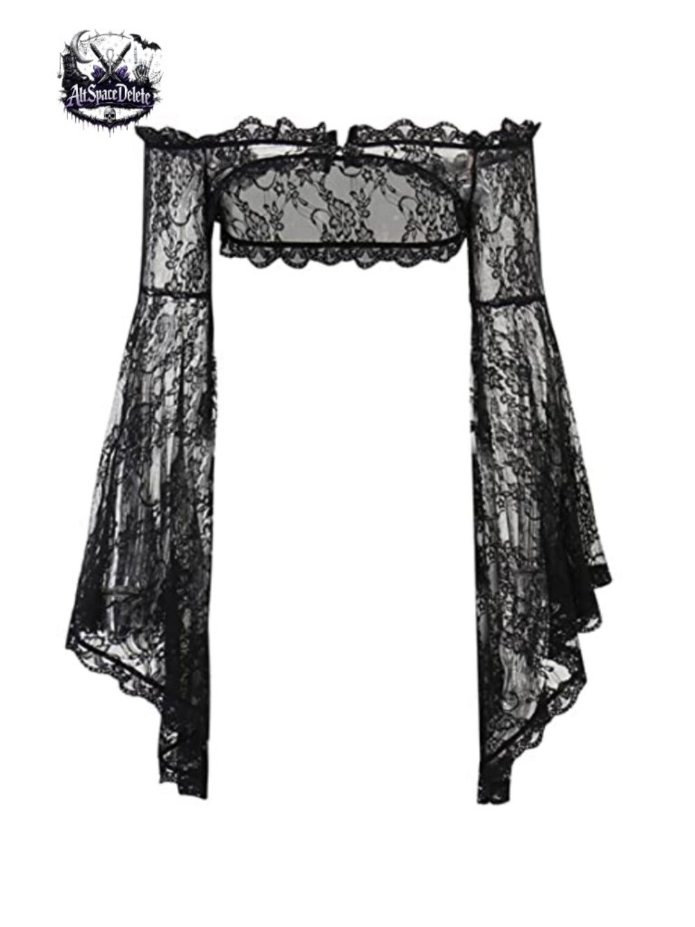 Women Goth Punk Mesh Crop Top Long Sleeve Sheer Blouse Rave Festival